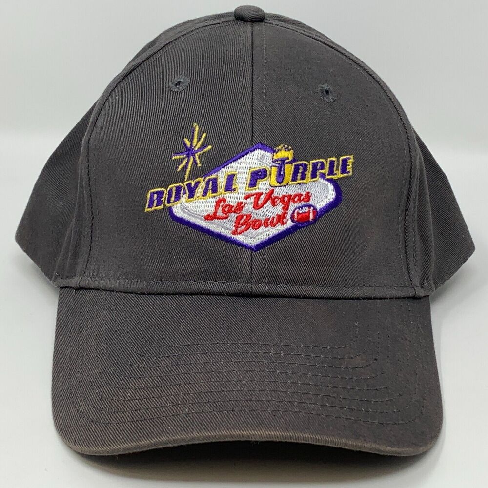 Las Vegas Bowl Hat Cap Gray NCAA College Football Royal Purple 6 Panel Strapback - Picture 10 of 10